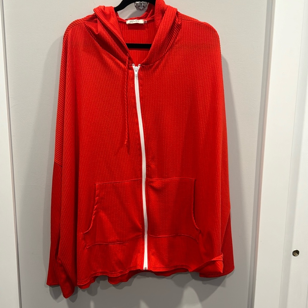 Blumin Apparel Zip-up Ribbed Hoodie